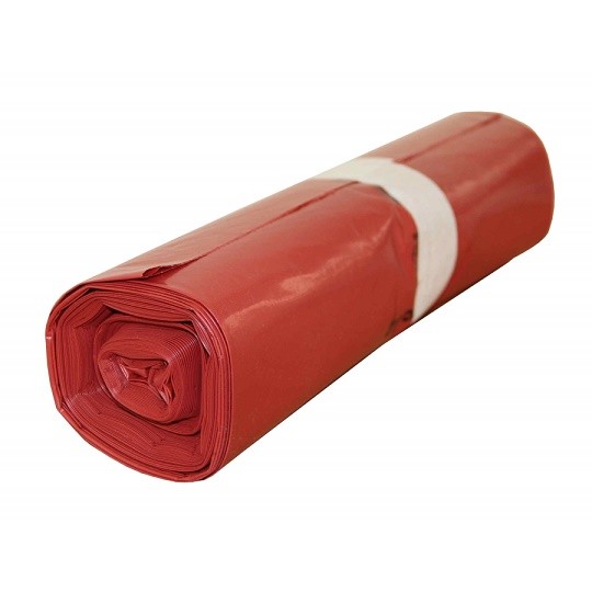 Pytel 70x110 60mi červený 25ks - Úklidové a ochranné pomůcky Obalový materiál Pytle na odpad 120 - 200 Mi / silné